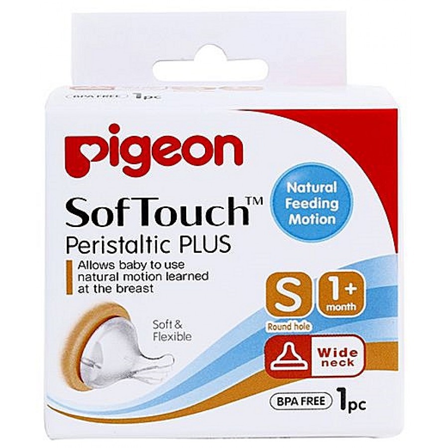 PIGEON - SILICON PERISTALTIC PLUS NIPPLE SOFT TOUCH / WIDE NECK / DOT BAYI