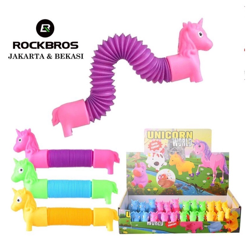 Pop Tube Unicorn LED Tubes Nyala Mainan Anak Tabung Fidget Toy Toys Stress Relief Relieve Pop It Its Squishy Squeeze Edukasi New