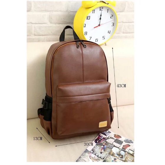 Tbfc Tas Ransel Semi Kulit Sekolah Pria Backpack Multifungsi Tas Sekolah Tas Kuliah Tas Punggung Tas