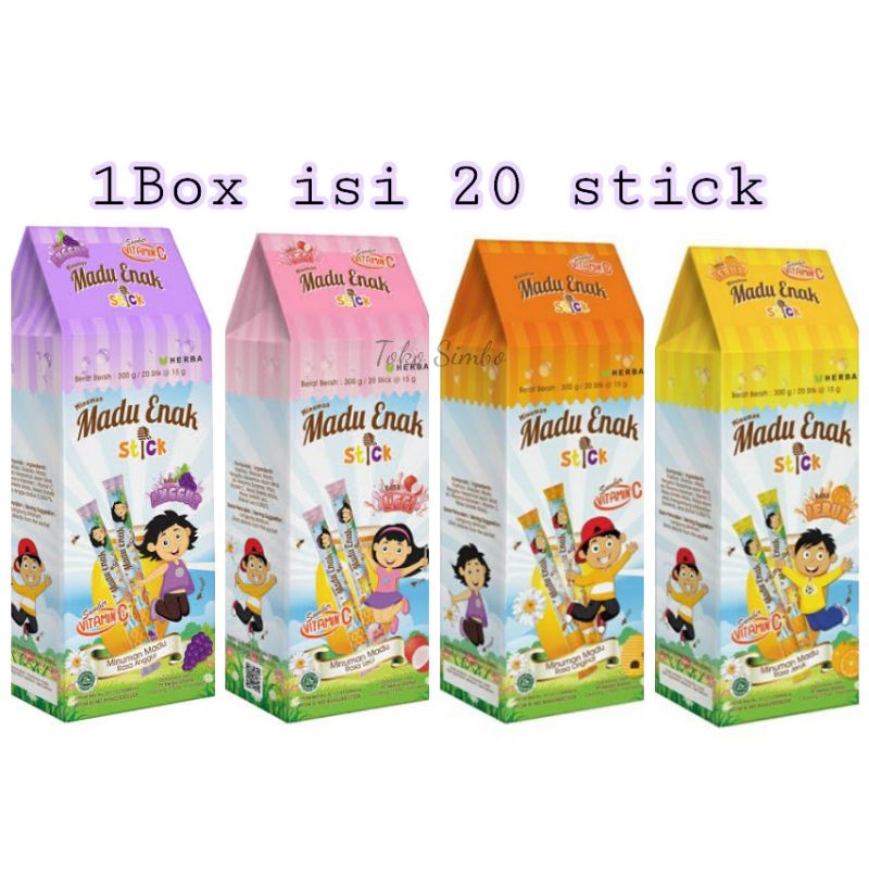 

Madu enak aneka rasa kemasan stick herba 1 box isi 20 sache