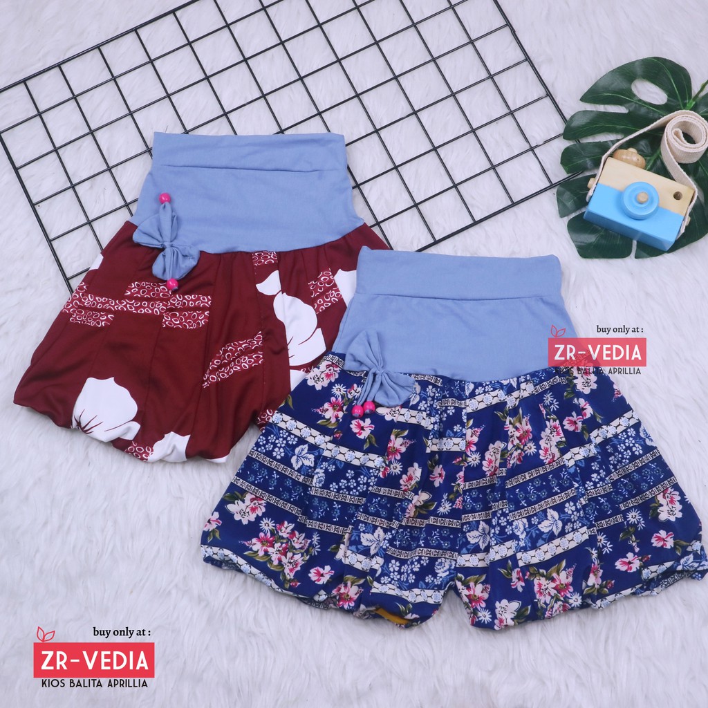 Celana Baloon uk 3-4 Tahun / Celana Pop Motif Pita Anak Perempuan Murah Pants Kids Lucu Pendek