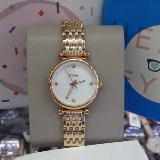 Jam Tangan Wanita Fossil ES 4429 Rosegold Rantai Original Murah