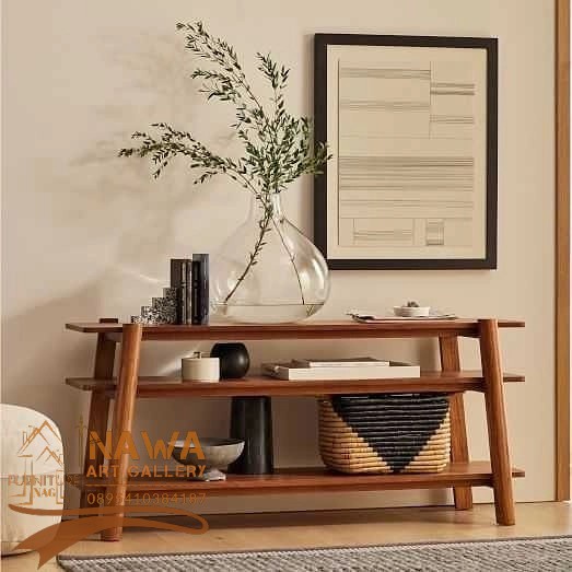 Meja Konsol Kayu Jati Rak Buku Ruang Tengah Kayu Jati 07NAG