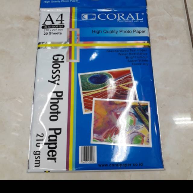 

KERTAS FOTO CORAL 210 GSM A4