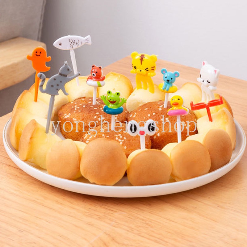 1 Set Garpu Buah / Dessert Mini Desain Kartun Hewan Untuk Perlengkapan Pesta Anak