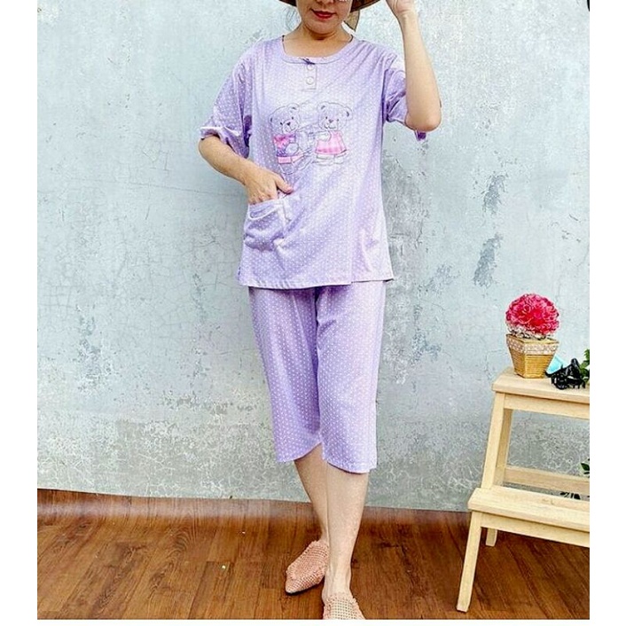 jenica-set baju tidur 3/4 import/piyama wanita