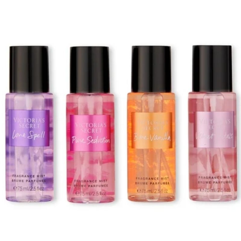 VICTORIA'S SECRET VS FANTASIES FRAGRANCE FRAGRANCE MIST 75 ML COCONUT PASSION AQUA KISS VELVET PETALS AMBER ROMANCE MIDNIGHT BLOOM PURE SEDUCTION LOVE ADDICT SPELL RUSH BARE VANILLA STRAWBERRIES &amp; CHAMPAGNE PEAR GLACE AMBER ROMANCE TEMPTATION ROMANTIC