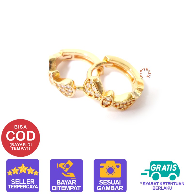 Lovelybutik - Anting Xuping Gold Perhiasan Fashion Wanita Anting Model Pit4 Permata Emas