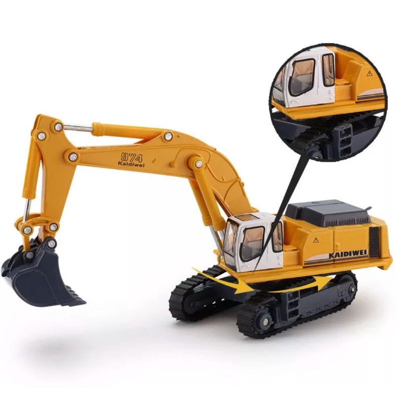 Miniatur Alat Berat KDW Hydraulic Excavator Diecast Kaidiwei Skala 1:87 Die-cast Truk Beko Mobil Mobilan keruk
