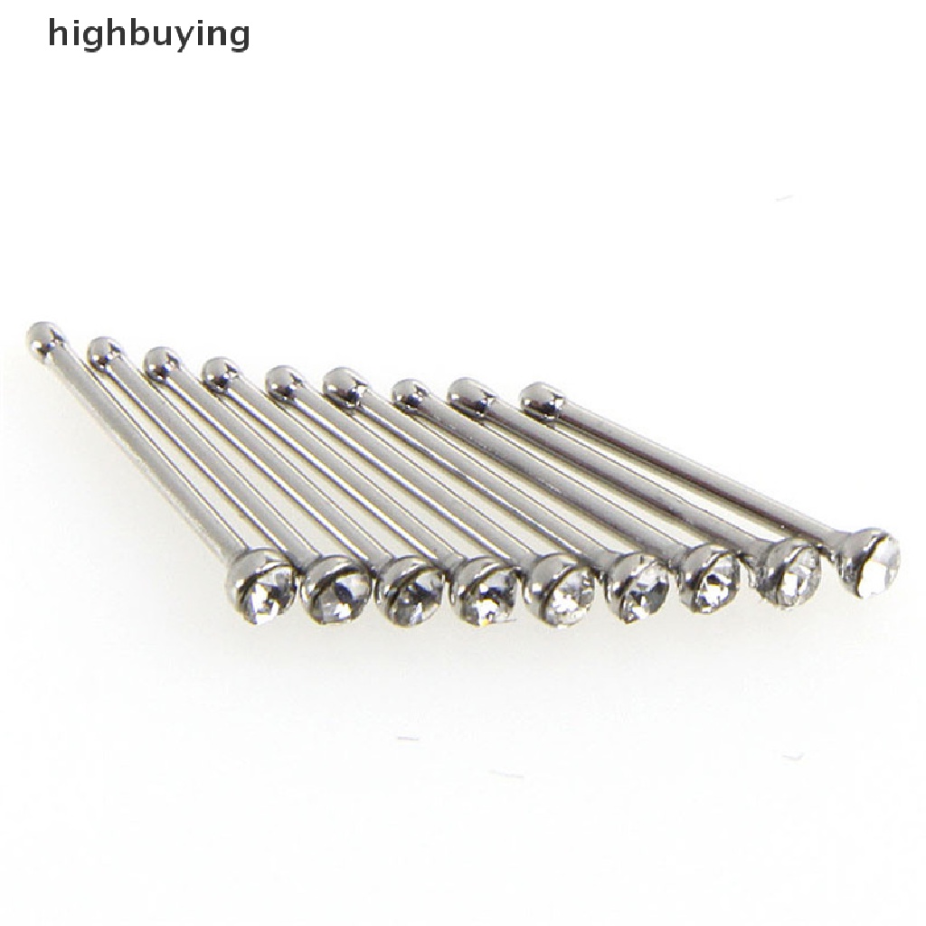 Hbid 36pcs Anting Tindik Hidung Bahan Stainless Steel Hias Kristal Berlian Imitasi Untuk Wanita