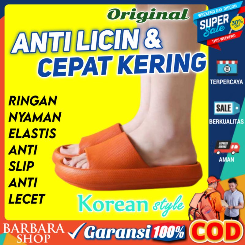 Sandal Rumah Anti Slip Selip Sandal Selop Korean Style import Bahan Empuk Ringan Sandal Kamar Mandi Anti Air Slipper EVA Soft Wanita Pria Rhodey Snugee