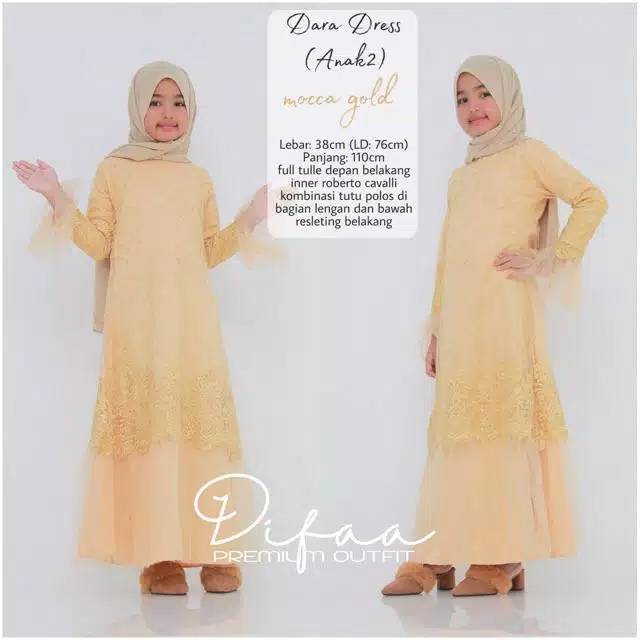 Dara dress anak gamis brukat tile