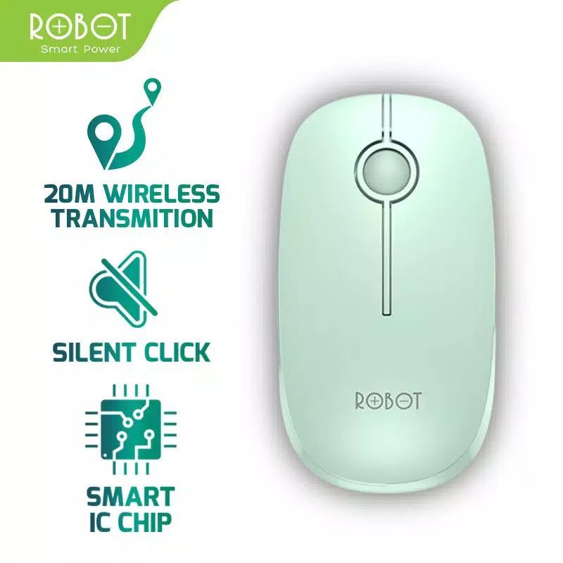 MOUSE WIRELESS 2.4G 1600DPI ROBOT M260 GARANSI 1 TAHUN