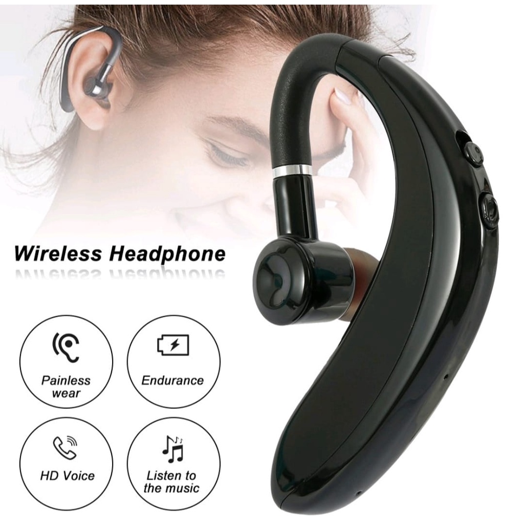 Headset / Earphone Bluetooth 5.0- Earphone Wireless S109 Business Nirkabel Dengan Mikrofon Kontrol Kebisingan-Best Quality