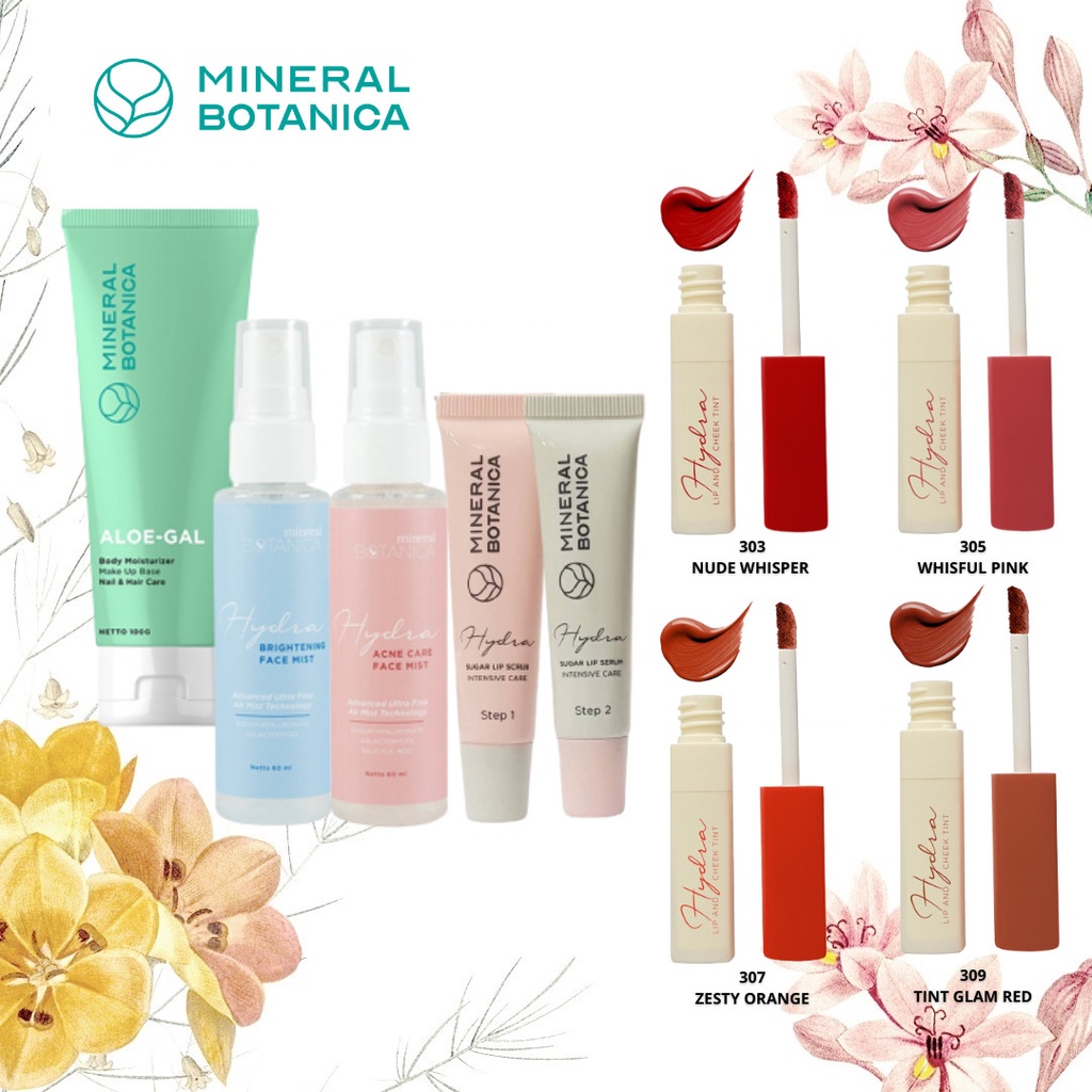 ✿ MADAME ✿MINERAL BOTANICA HYDRA SERIES -  LIP&amp;CHEEK TINT SERUM SCRUB FACE MIST