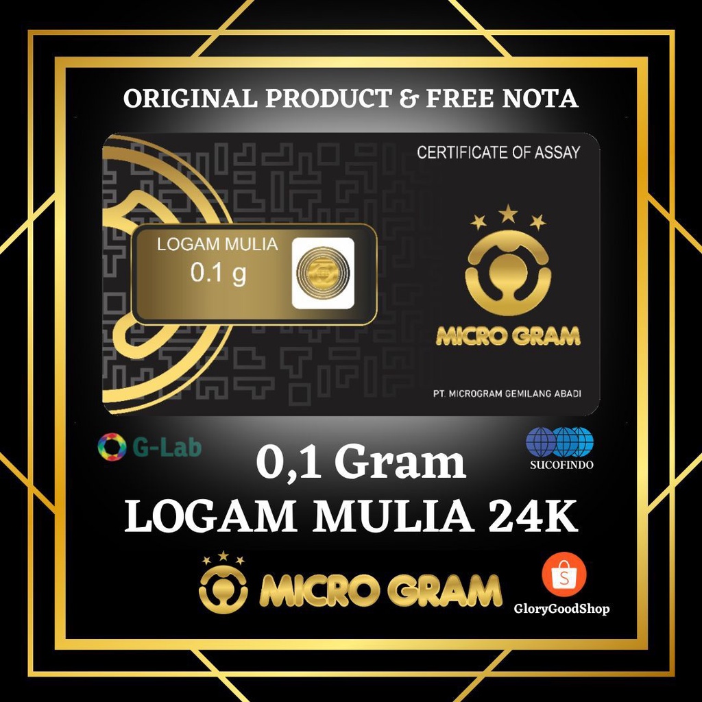 Emas Micro Gram 0,1 Logam Mulia 24 Karat Mini Gold Mini Gram Baby Gold