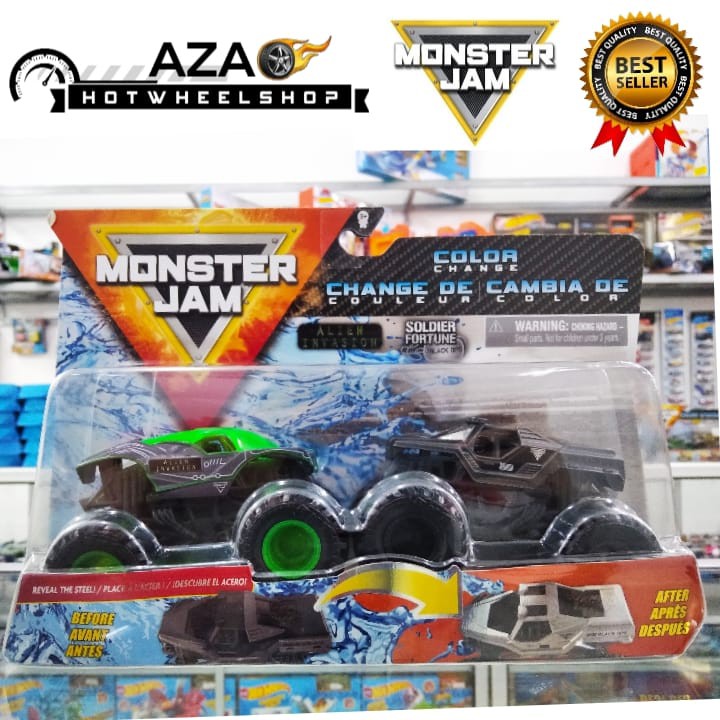 Monster Jam Color Change ALIEN INVASION dan SOLDIER FORTUNE mobil trucks colour berubah warna 64