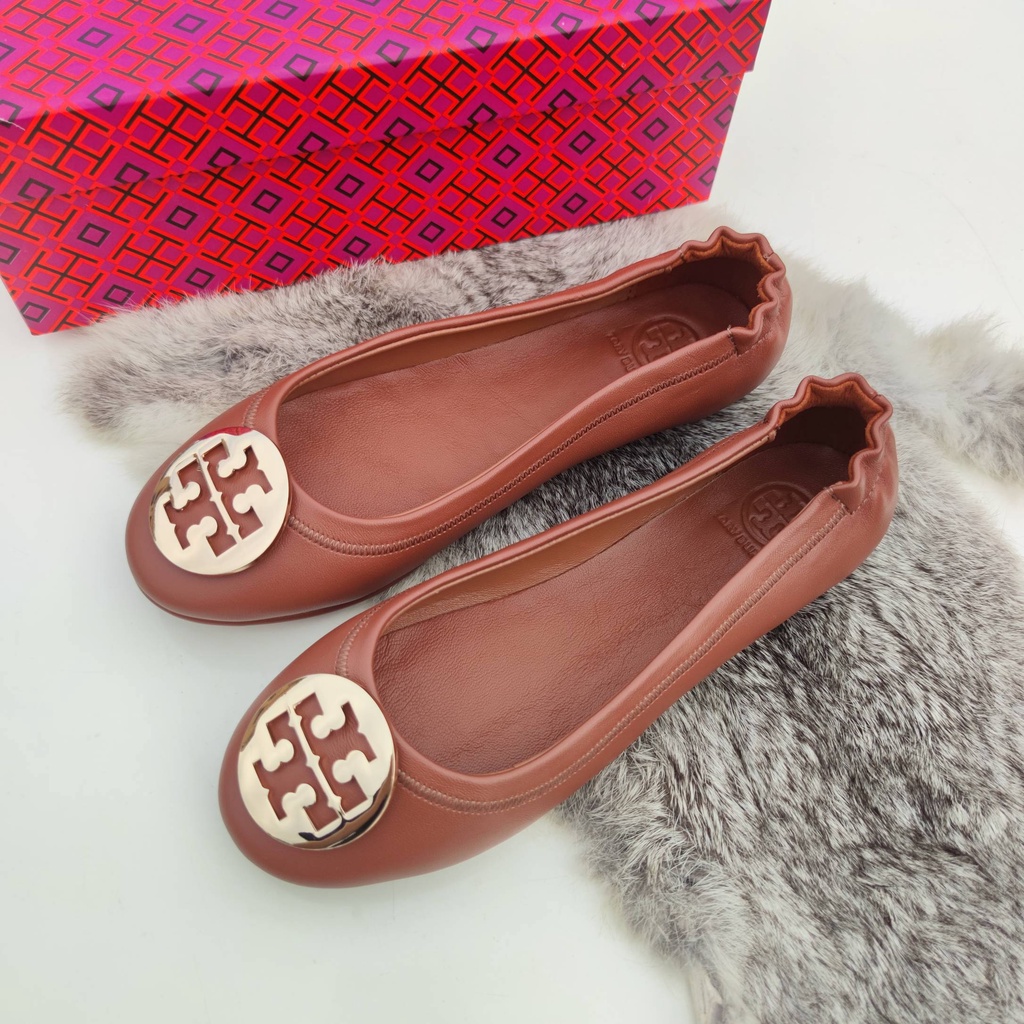 TORY BURCH  Sheepskin Double T LOGO Flat Ballet Shoes Women's Shoes