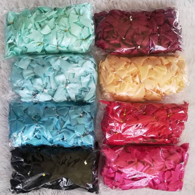 

Grosir Aplikasi pita satin per 100pcs / pita satin /aplikasi pita /SOUVENIRSOUVENI