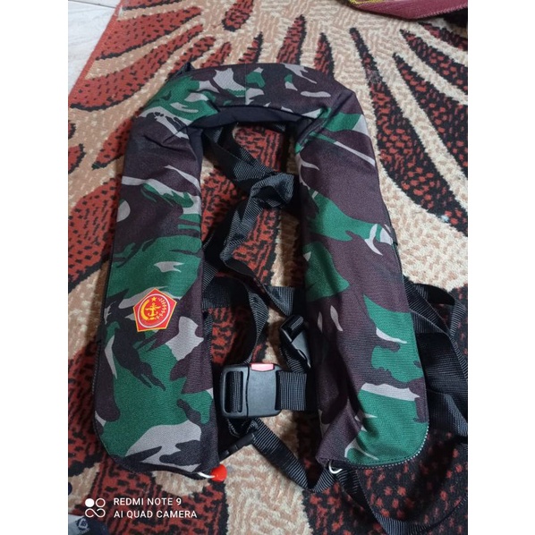 Jaket Pelampung Gas CO 2 Automatic Rompi Pelampung Original TNI Inflatable Life Jacket