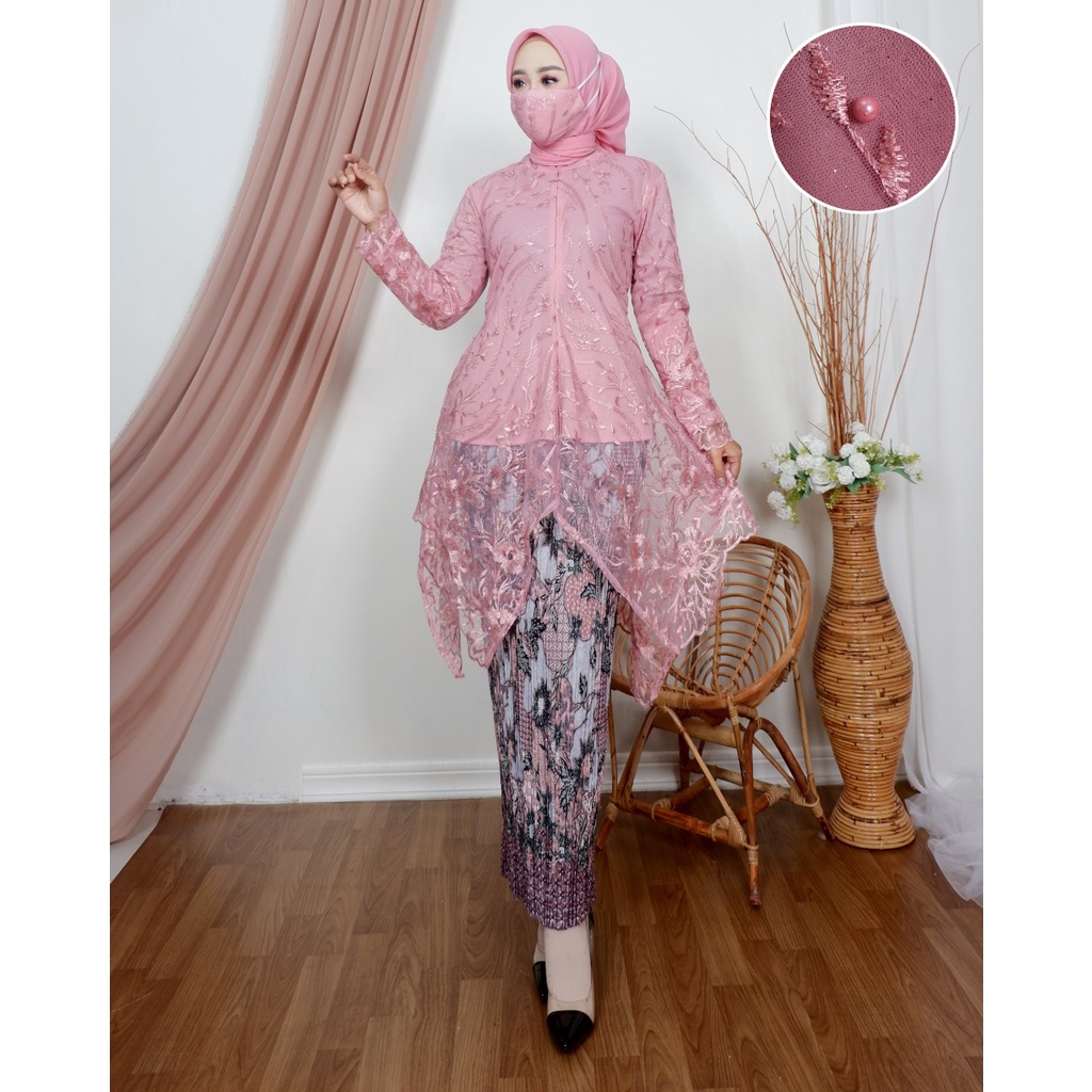 SET KEBAYA TUNIK UMBRELLA JUBRAI / SETELAN KEBAYA BROKAT WANITA / KEBAYA WISUDA