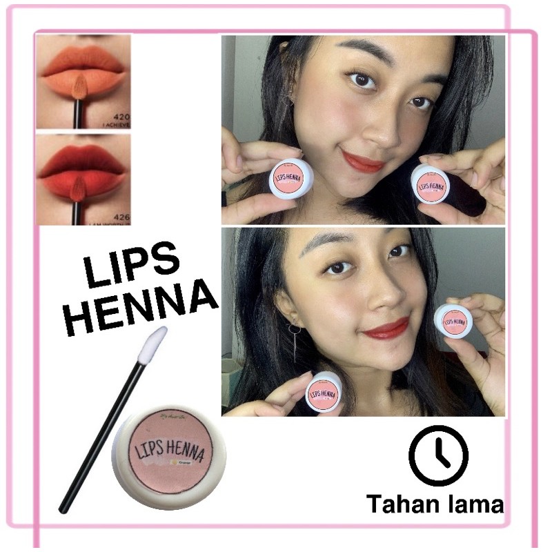 (READY STOCK) hena bibir free kuas,tato bibir halal henna lips tahan lama