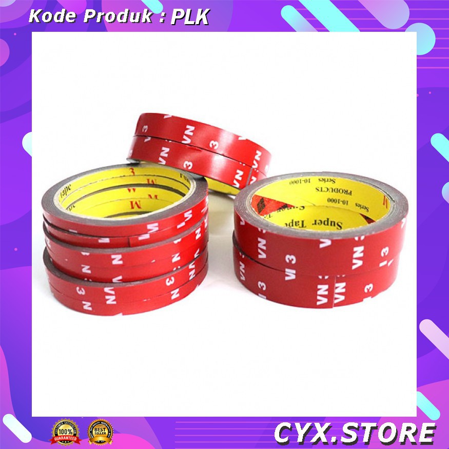 lakban Selotip Double acrylic 1Pcs 10M 20m 10mm 6mm base adhesive Tape SC-3M Red PLK JETTING Grab