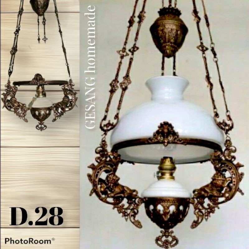 LAMPU ANTIK GANTUNG D.28 (free packing kayu)GARANSI