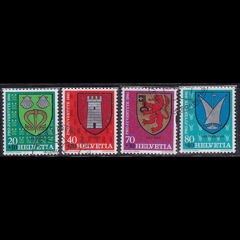 

Prangko Switzerland 1981 - Pro Juventute - Municipal Coat of Arms