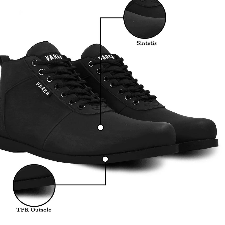 SALEE.. Sepatu Casual Pria Terbaru V 42812 Brand Varka Sepatu Boots Kulit Sintetis Kuliah Kerja Warn