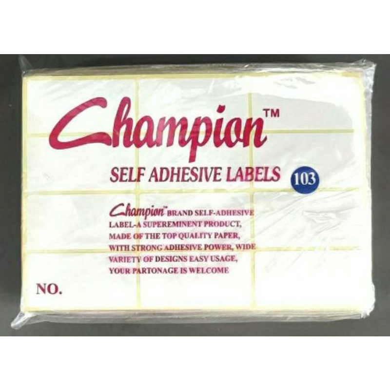 

Champion Label Harga No.103 Isi 10 Lembar