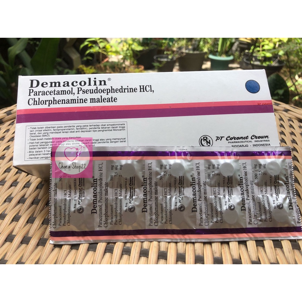 Demacolin Tablet Strip/ Obat Gejala Flu Tablet/ Obat Flu Pil/ Obat Demam Tablet/ Obat Pereda Flu Tablet/ Obat Hidung Tersumbat Tablet/ Obat Sakit Kepala Tablet/ Obat Pusing Tablet - OF9-1