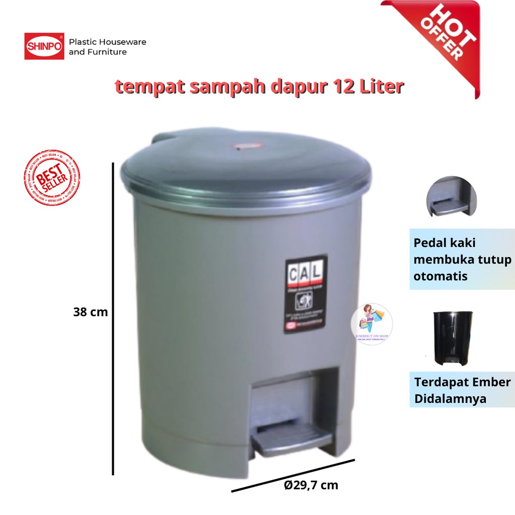 Shinpo Tempat Sampah Dapur 12 Liter