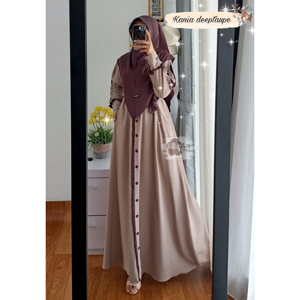 Kania Set Syar'i Original Athata By Dzee/ Gamis Set Hijab Bahan Ity crepe