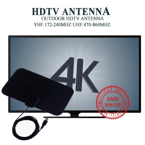 HDTV ANTENNA / ANTEN SINYAL TV DIGITAL / ANTENA TEMPEL INDOOR VHF UHF 1080P