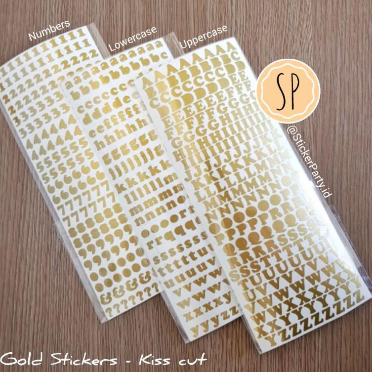 

[KODE H66IP] Stiker A-Z Alfabet Huruf Emas Silver Putih Angka Abjad