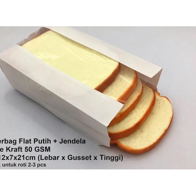 

♔ Paper Bag kantong jendela 12x7x21cm (M) bakery kue roti tembus ♖