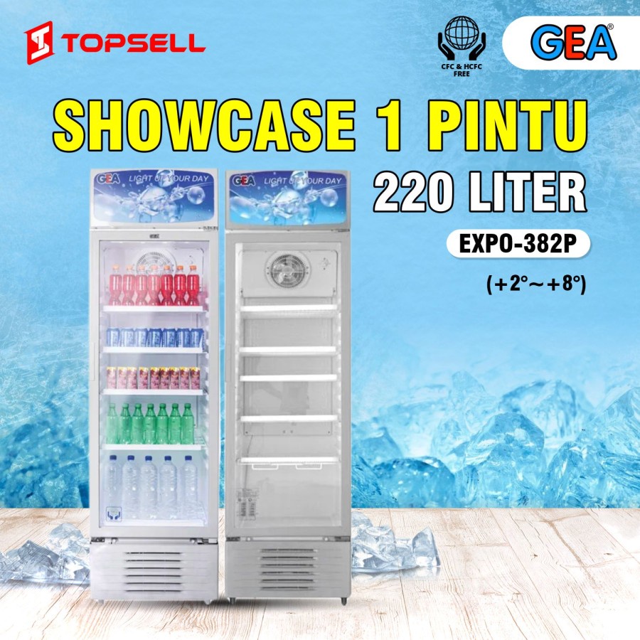 Showcase GEA 1 Pintu EXPO-382P 220 Liter GRATIS ONGKIR