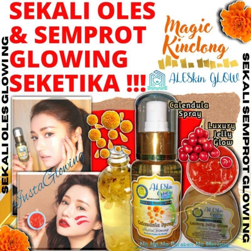 MAGIC KINCLONG ALESKIN GLOW Skincare Glowing-Cream Glowing-Paket Perawatan Wajah Korea