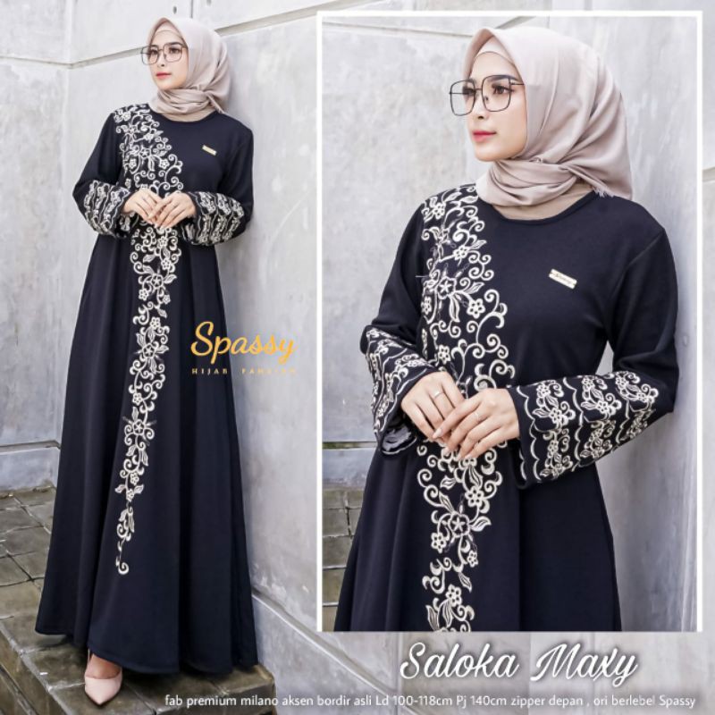 Saloka Maxy By:Spassy/Gamis/Dress/Dress Muslim/Fashion Muslim Wanita