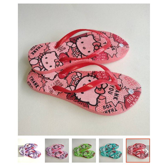 Terlaris Sandal Hello Kitty size 36-40 kode HK sandal jepit wanita motif hello kitty