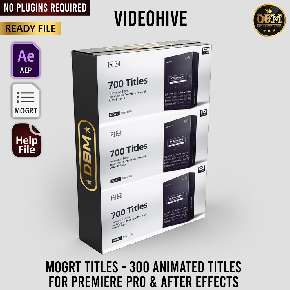 Mogrt Titles - 300 Animated Titles - Premiere Pro &amp; After Effects