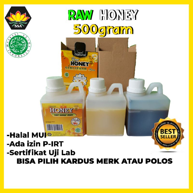 500 Gram Raw Honey Madu Murni nektar Akasia / Kaliandra / Randu / Multiflora