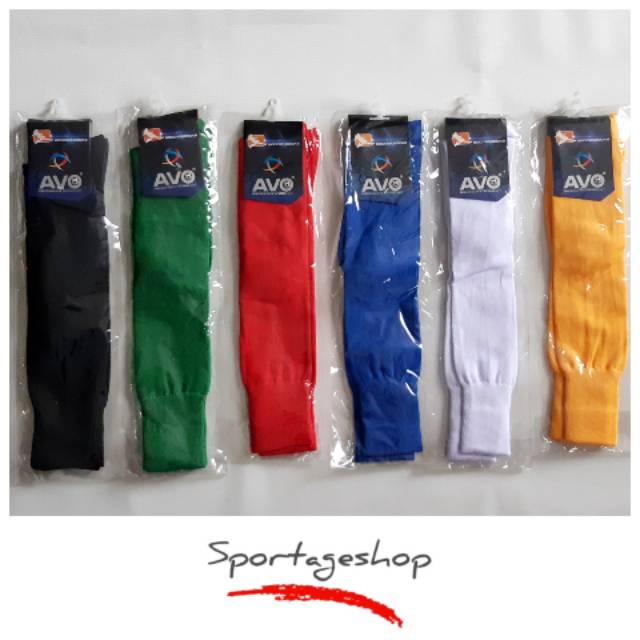 Kaos Kaki Bola Futsal AVO Polos Panjang Hitam Putih Murah