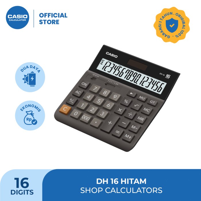 

CODE107 CASIO DH-16 -Hitam - Kalkulator Kantor - 16 digit