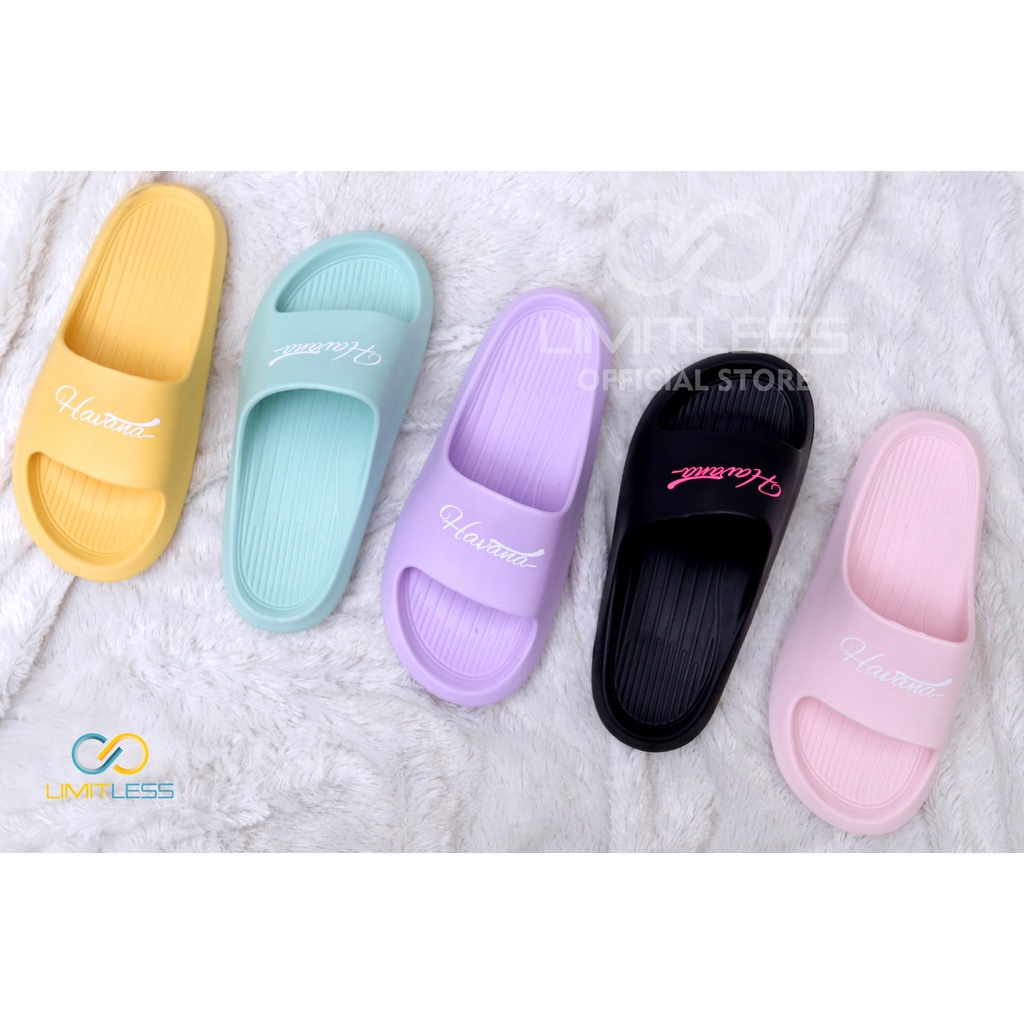 Sandal Wanita Slip On Sendal Strap Sandal Polos Havana Cewek Terbaru Kekinian Korean Style