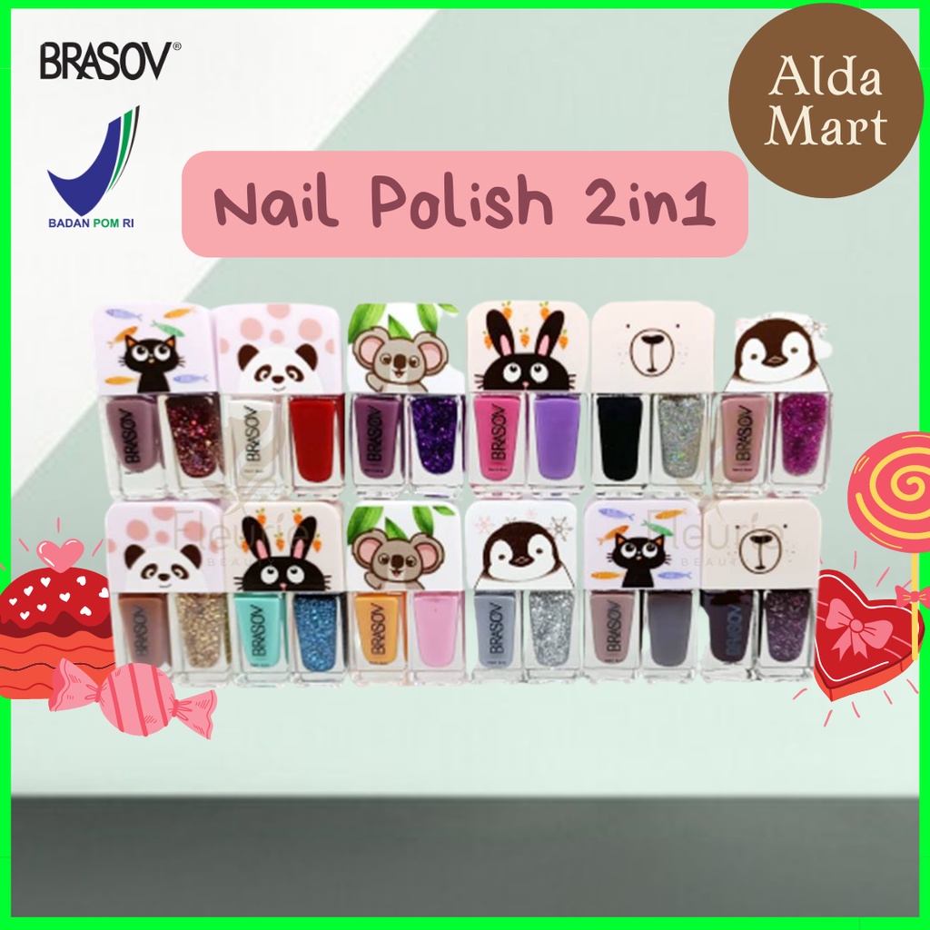 BRASOV 2 In 1 Nail Polish Cat Kuku Kutek BPOM Kutek Lucu