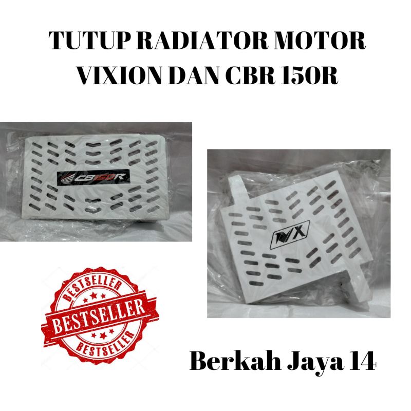 TUTUP RADIATOR HONDA CB 150 R VIXION HITAM MERAH PUTIH COVER PELINDUNG BAHAN BESI TEBAL HARGA MURAH BERKUALITAS