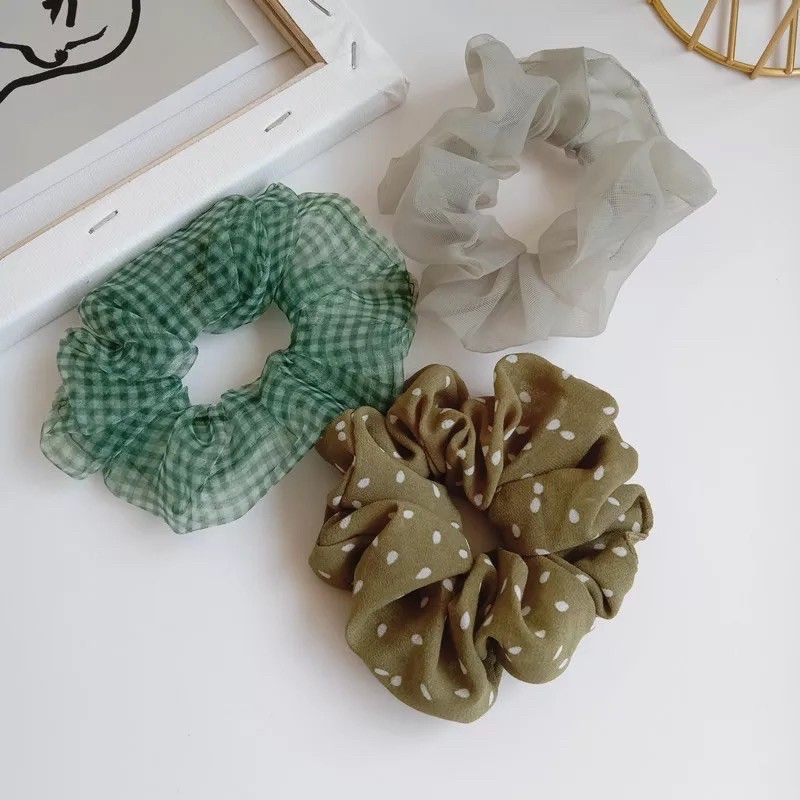 Ikat Rambut Scrunchie Gaya Korea JUMBO / Scrunchie / Cemol /Ikat cepol rambut L3