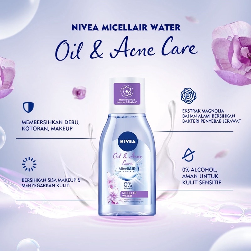 NIVEA Micellar Water MicellAIR Pearl White | Hydration | Oil &amp; Acne Care | Black EXPERT